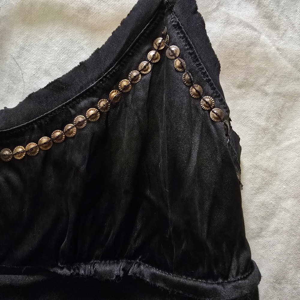 A Common Thread Black Beaded Camisole Tank Top Size Small Boho Hippie - Picture 3 of 7